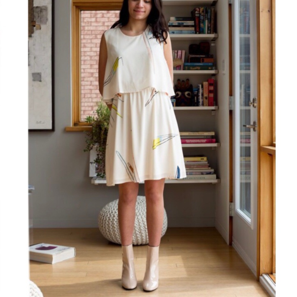 NWT Eve gravel Paysages dress in Meadow